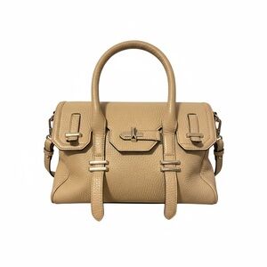 Rebecca Minkoff Jules Mini Satchel Crossbody Bag Tan Pebbled Leather